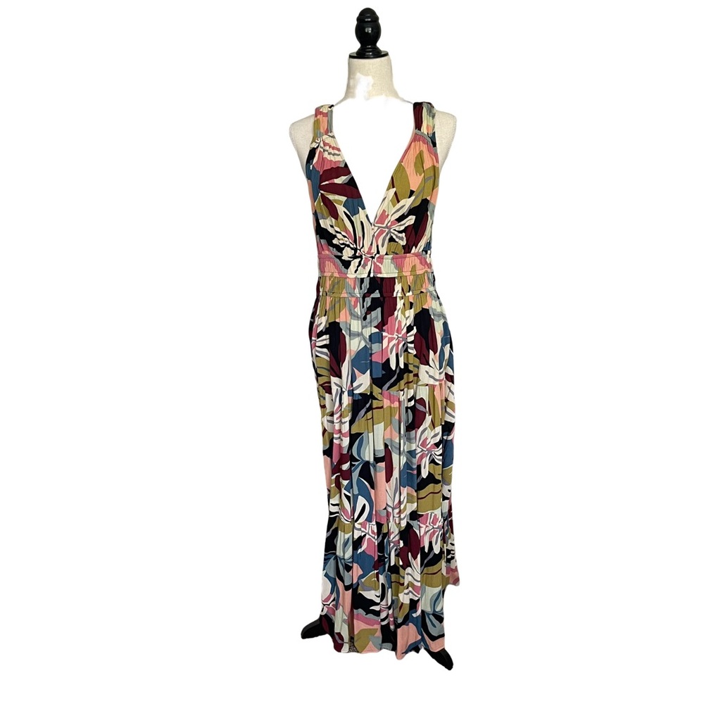 Loft Beach Floral Halter Long Maxi Dress size M